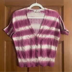 Loft Cropped striped Cardigan Size M